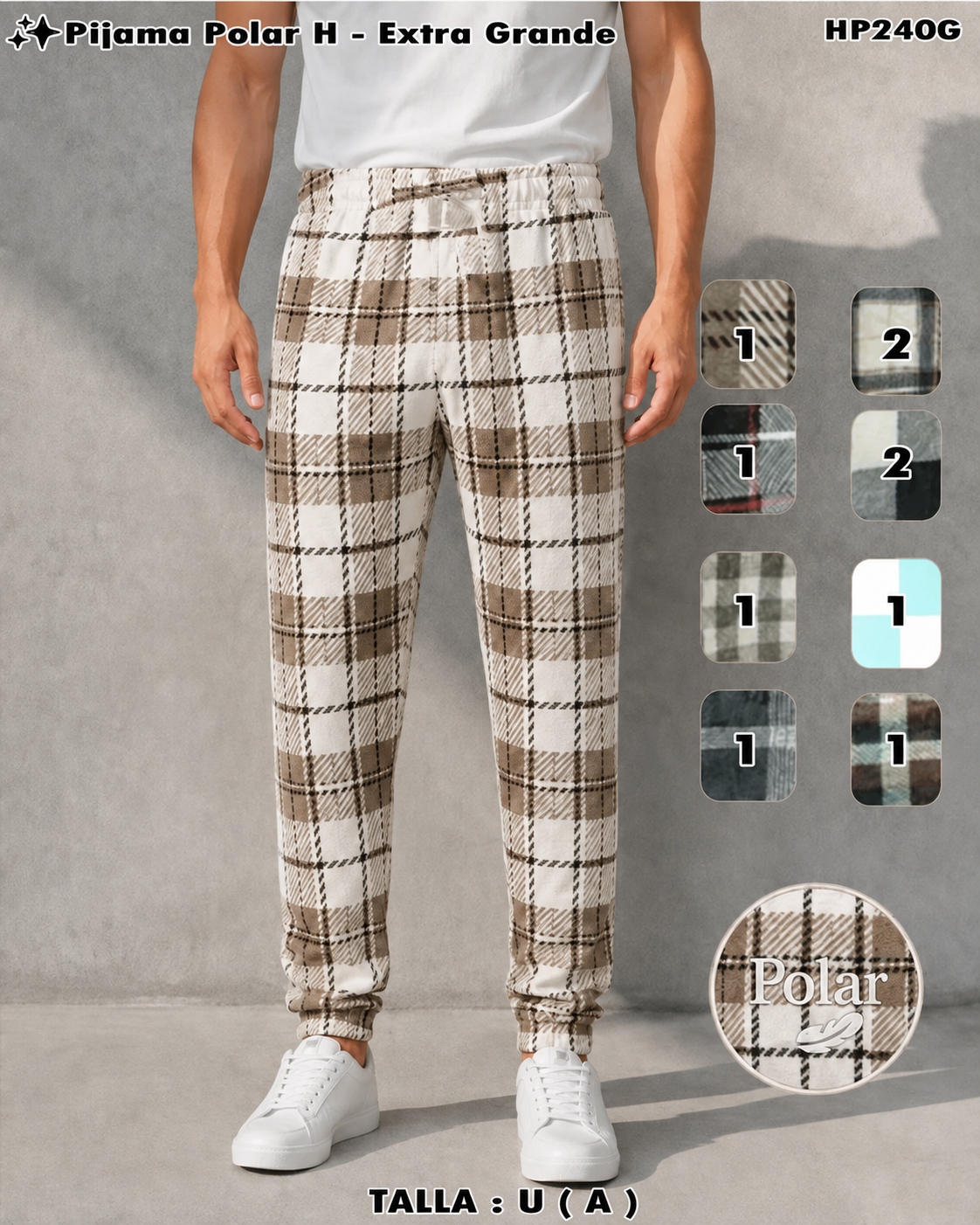 HP240G - Pijama Polar Hombre Extra Grande