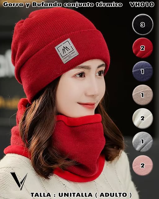 VH010 - Gorra y bufanda conjunto térmico