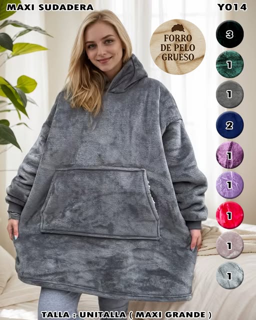 Y014 - Maxi sudadera forrada térmica