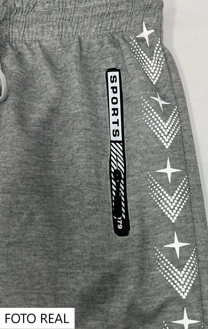FU708 - Bermuda Deportiva con Detalles Laterales