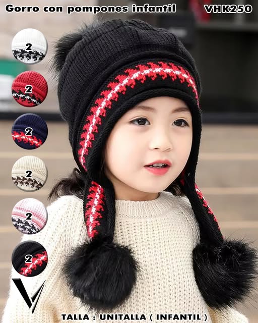 VHK250 - Gorro con Pompones Infantil
