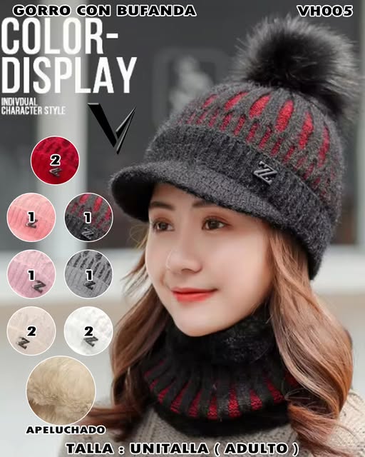 VH005 - Gorro con Bufanda Apeluchado