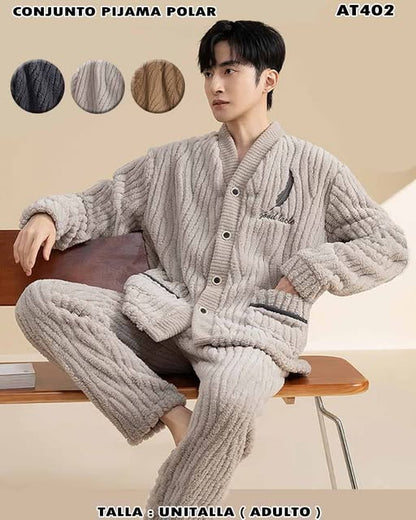 AT402 - Conjunto Pijama Polar para Hombre
