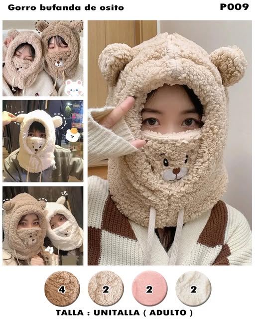 P009 - Gorro Bufanda de Osito