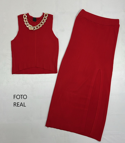 6058 - Conjunto Falda Midi con Top Ajustado (OFERTA)