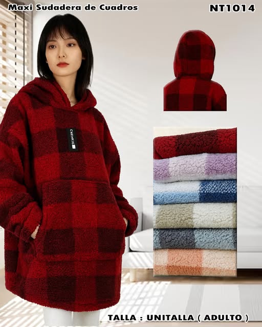 NT1014 – Maxi Sudadera de Cuadros