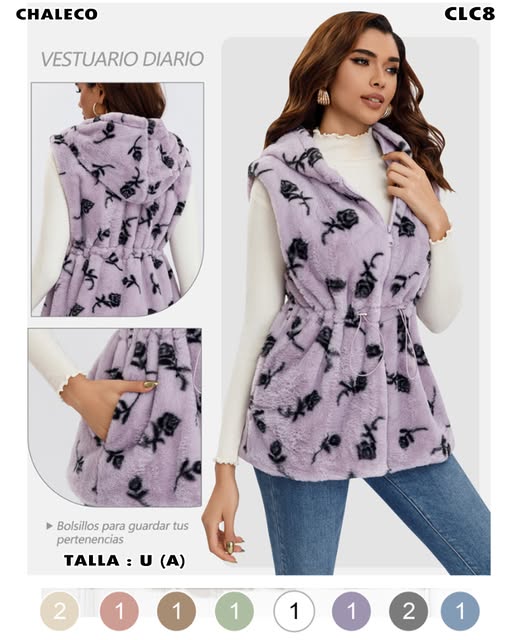 CLC8 – CHALECO AFELPADO CON GORRO