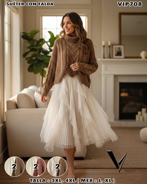 VIP708 – Suéter con Falda