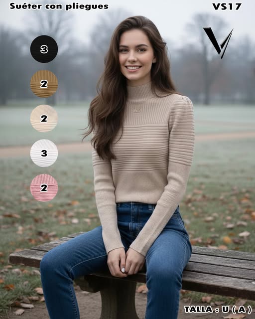 VS17 - Suéter con Pliegues