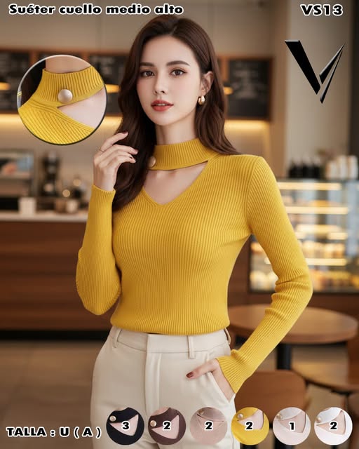 VS13 - Suéter Cuello Medio Alto