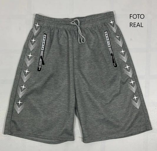 FU708 - Bermuda Deportiva con Detalles Laterales