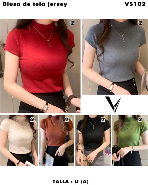VS102 – Blusa de tela jersey