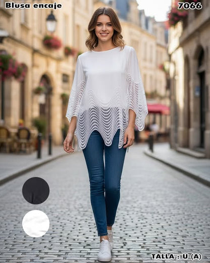7066 - Blusa encaje