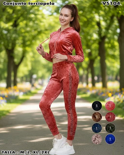 VS104 – Conjunto de terciopelo deportivo 2 piezas