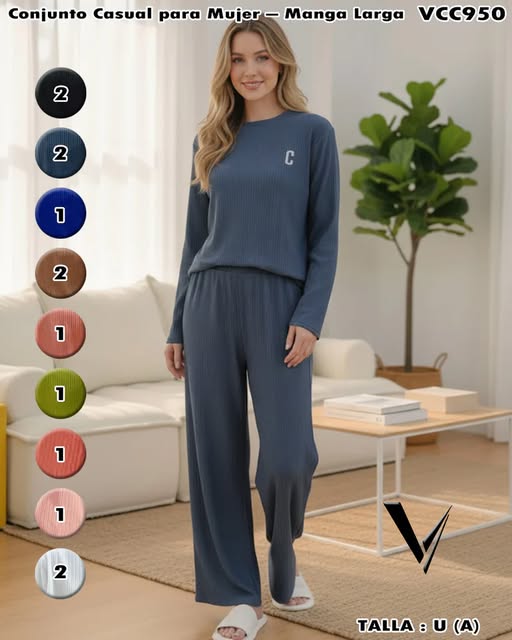 VCC950 - Conjunto Casual Manga Larga