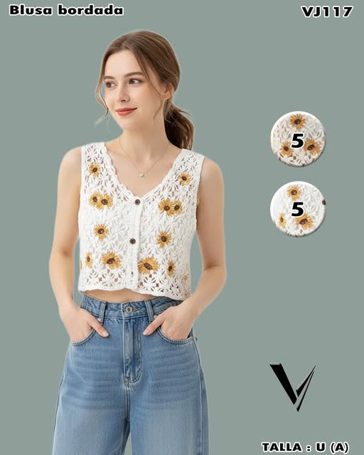 VJ117 - Blusa bordada