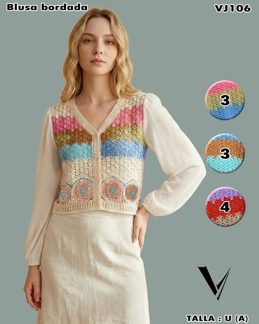 VJ106 - Blusa bordada