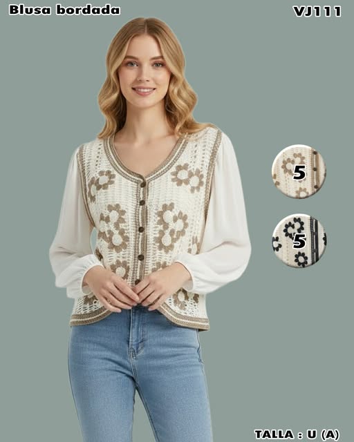 VJ111 - Blusa bordada