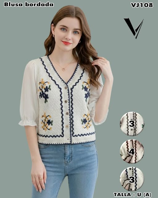 VJ108 - Blusa bordada
