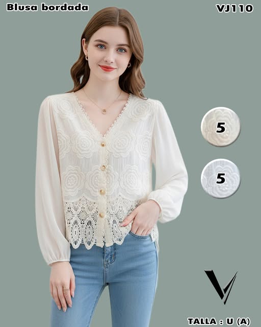 VJ110 - Blusa bordada