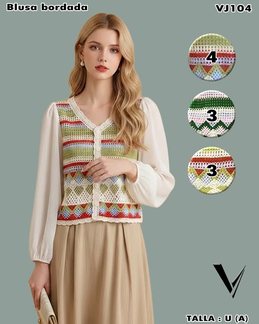 VJ104 - Blusa bordada