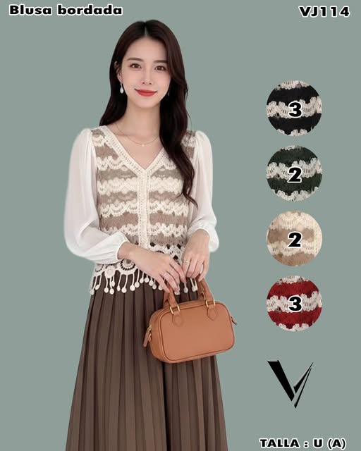 VJ114 - Blusa bordada
