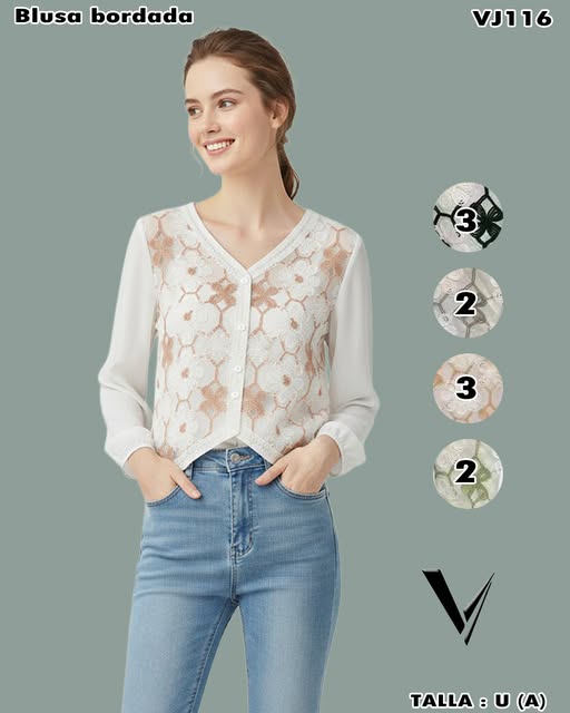 VJ116 - Blusa bordada