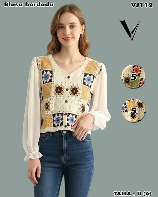 VJ112 - Blusa bordada