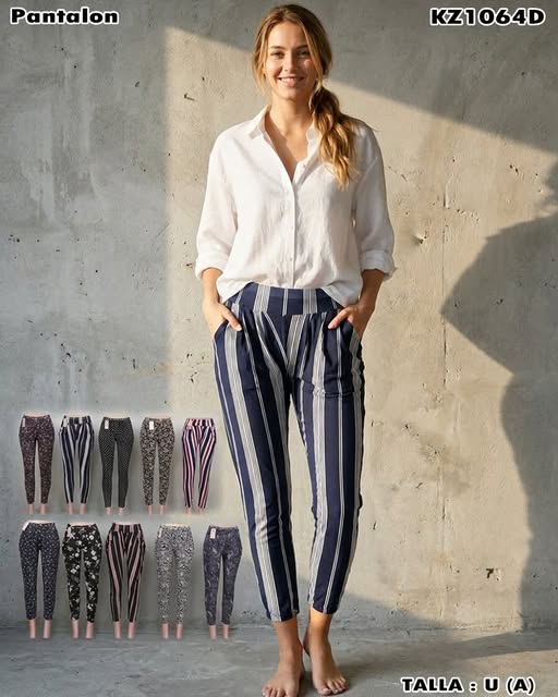 KZ1064D - Pantalón casual estampado