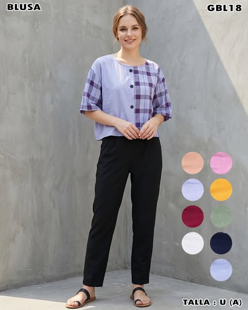 GBL18 - Blusa combinada con botones