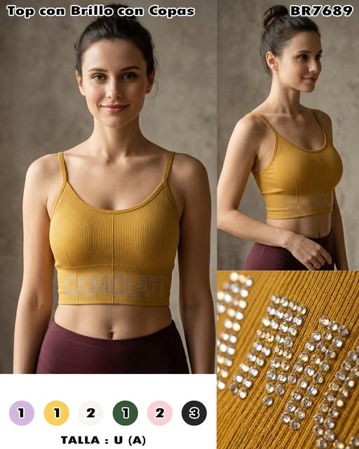 BR7689 - Top con Brillo con Copas