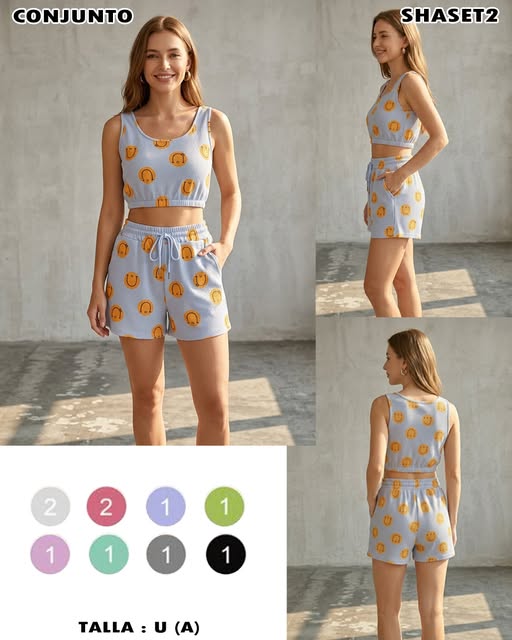 SHASET2 - Conjunto Short Smile Print