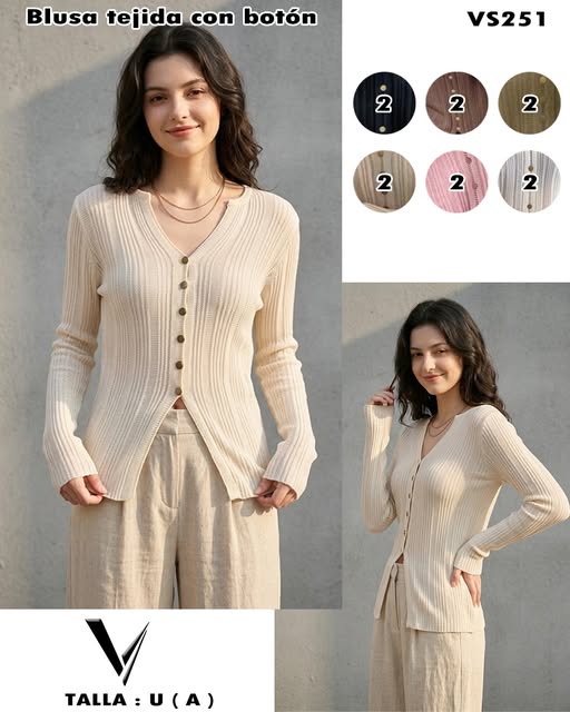 VS251 - Blusa tejida con botones