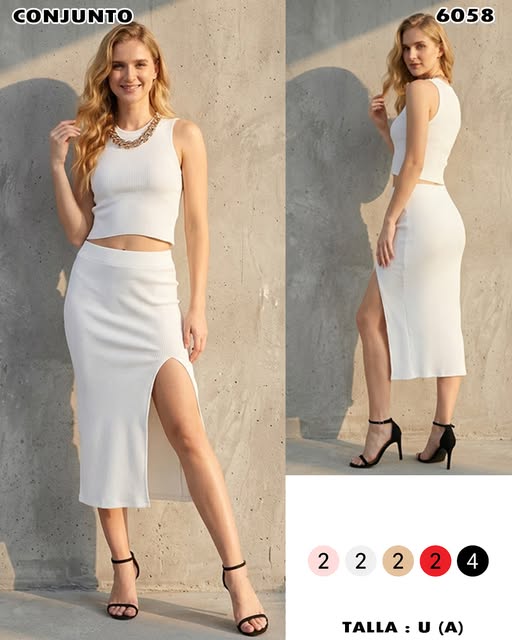 6058 - Conjunto Falda Midi con Top Ajustado (OFERTA)