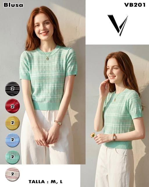 VB201 - Blusa tejida de rayas