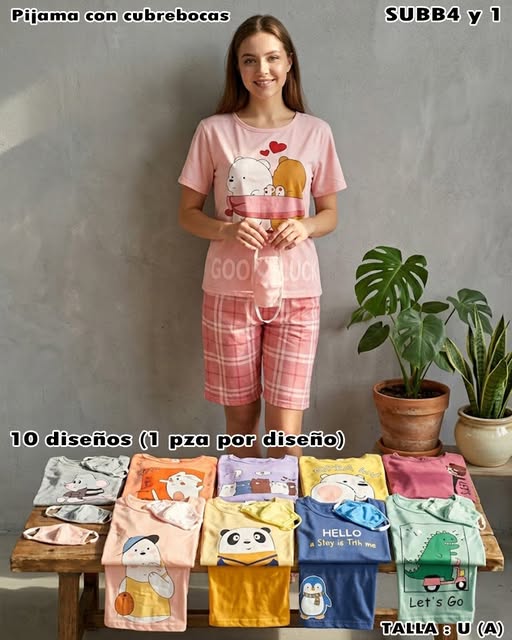 SUBB4 y 1 - Pijama con cubrebocas