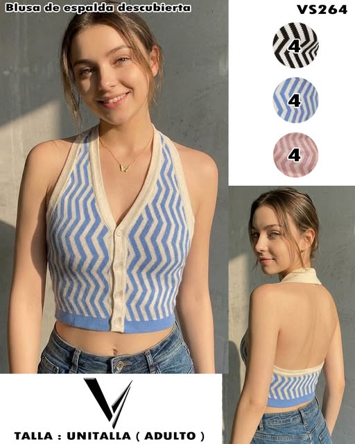 VS264 - Blusa halter de espalda descubierta