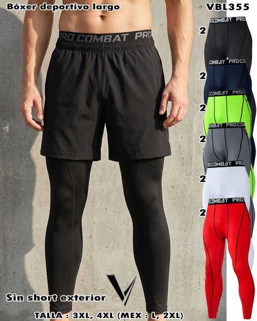 VBL355 - Bóxer deportivo largo tipo compresión