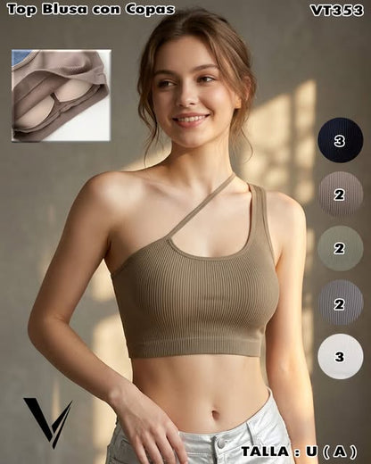 VT353 - Top Blusa con Copas