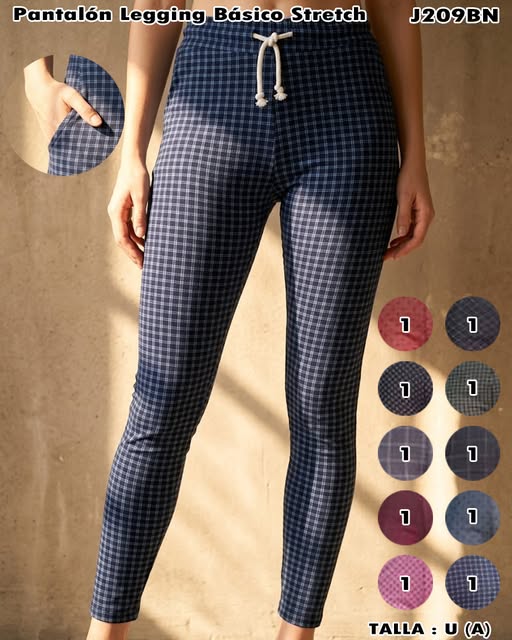 J209BN - Pantalón Legging Cuadros Stretch