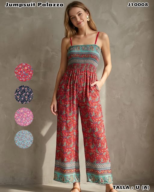 J10008 - Jumpsuit Palazzo Estampado Boho