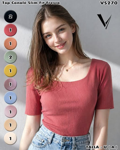 VS270 - Top Canalé Slim Fit Fresco