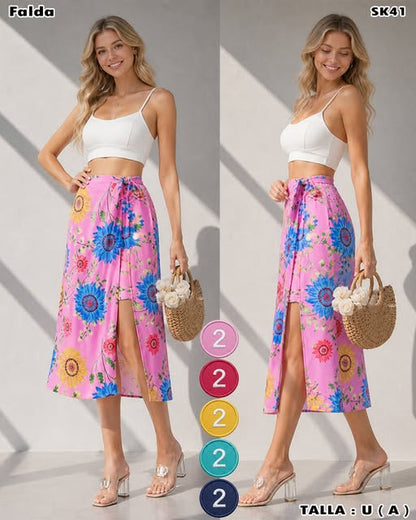 SK41 - Falda Floral Midi