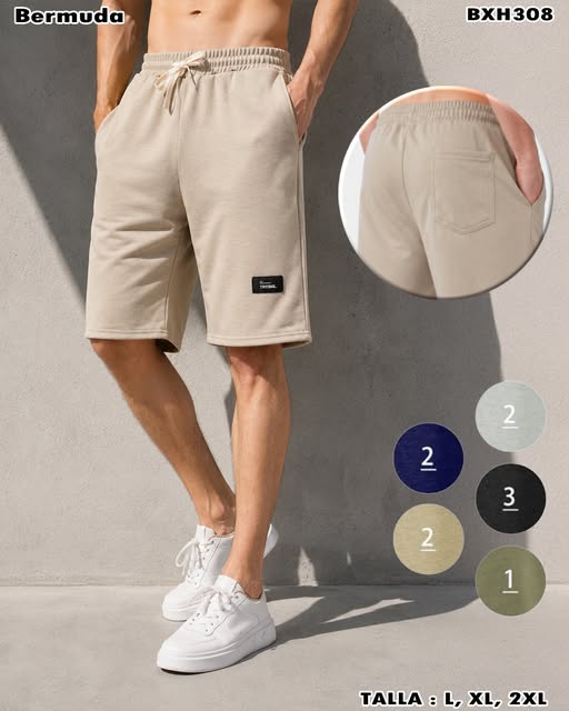 BXH308 - Bermuda Casual con Bolsillo