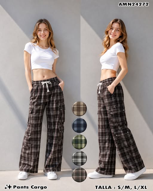 AMN24272 - Pants Cargo Cuadros