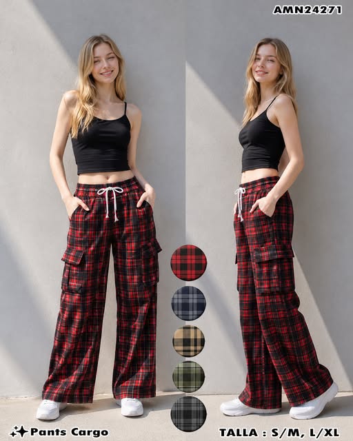 AMN24271 - Pants Cargo Cuadros