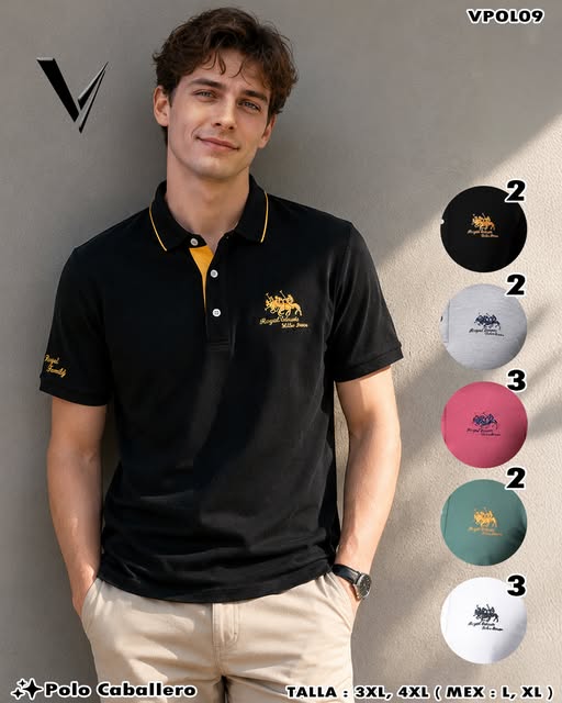 VPOL09 - Polo Caballero Bordado