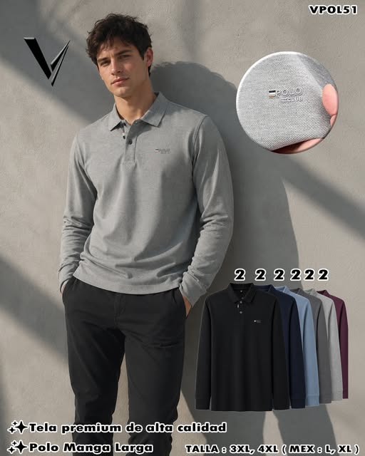 VPOL51 - Polo Manga Larga Premium