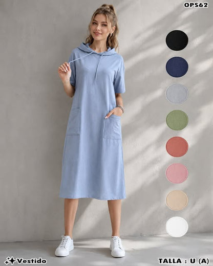 OPS62 - Vestido Casual con Capucha