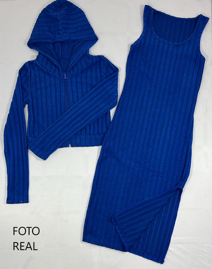 F7253 - Conjunto vestido + chamarra (2 piezas)